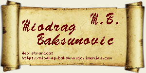 Miodrag Bakšunović vizit kartica
